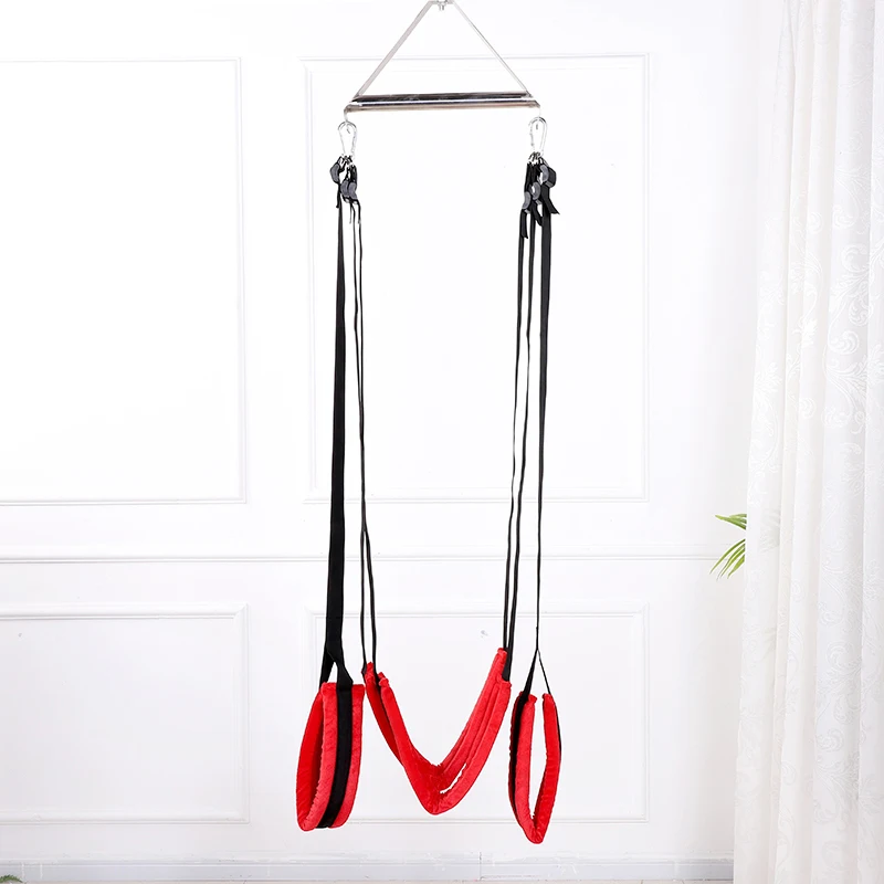 

Sm Wholesale Slave Bondage Hanging Door Swing Device Metal Bar Tripod Collar Handcuffs Open Leg Bondage For Couples