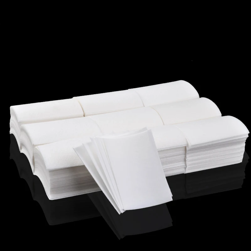 

900pcs nail gel polish remover cloth white color cotton non-woven nail wipe clean pad Wholesale Gel Art Clean Paper