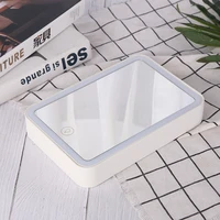 

Portable Storage Box Traveling Table Makeup Mirror with LED Light