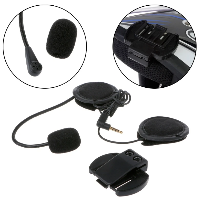 

Free Ship Motorcycle Speaker Headset Microphone and Clip 3.5mm Jack Earphone Plug Stereo For V6 Intercom V4 interphone