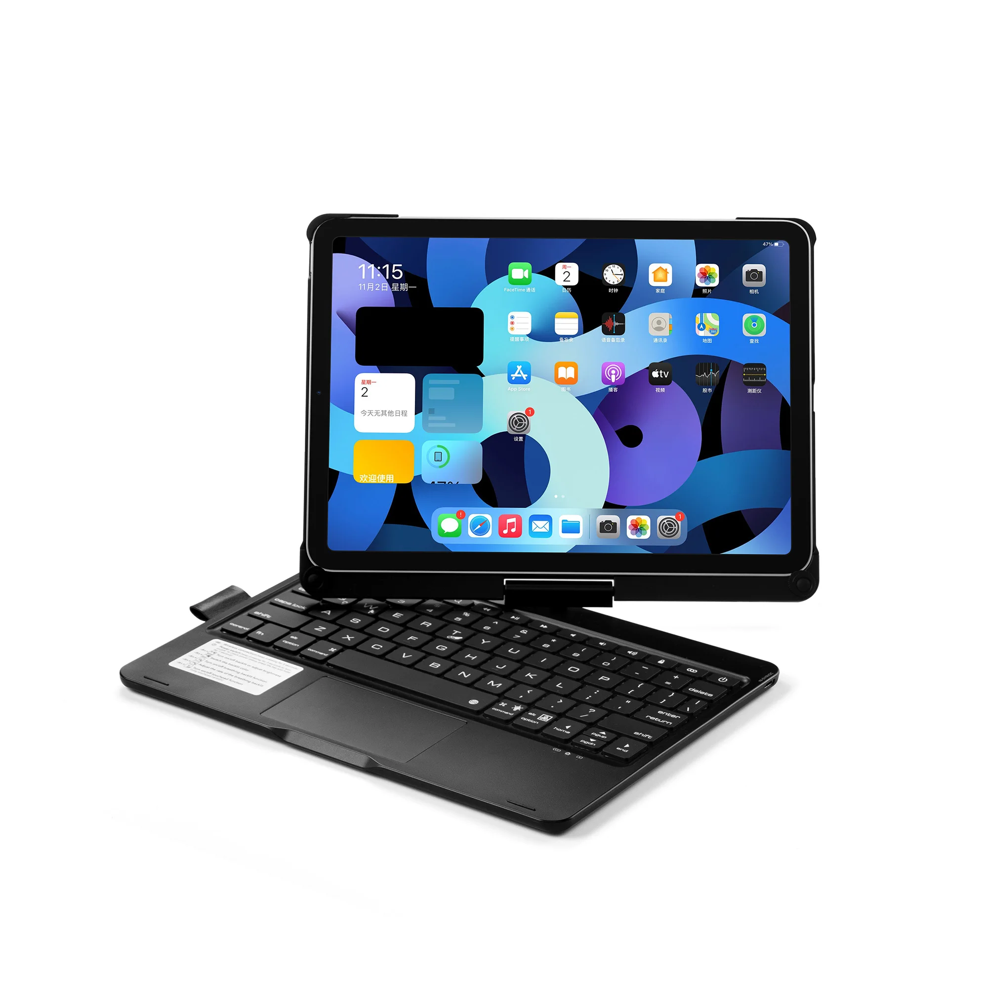 

For iPad Air4 10.9the iPad Wireless Keyboard Case has a 360-degree swivel keyboard with colorful backlight and can hold a pen