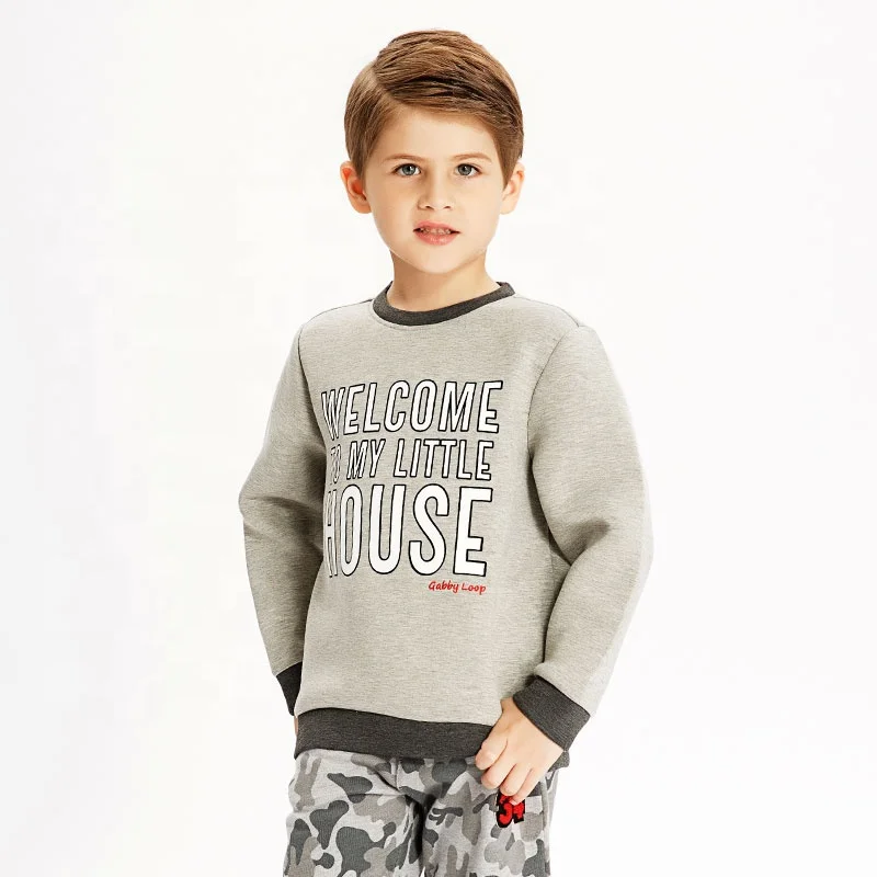 

Gabby Loop Kids Autumn Cotton Crew Neck Pullover Sweatshirt For Boys Letter Print Children Sweatshirt