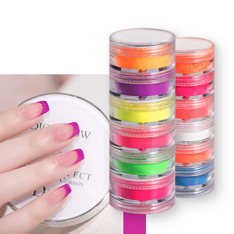 

ROSALIND nail supplies 6cs/lot manicure nail art acrylic powder 6g integrate 6 colors in 1 neon color nail powder for wholesale, 6 colors/pc