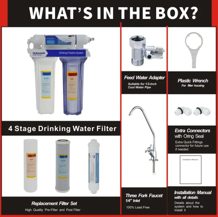 3 Stage Undersink Drinking Water Filter System Include Replacement