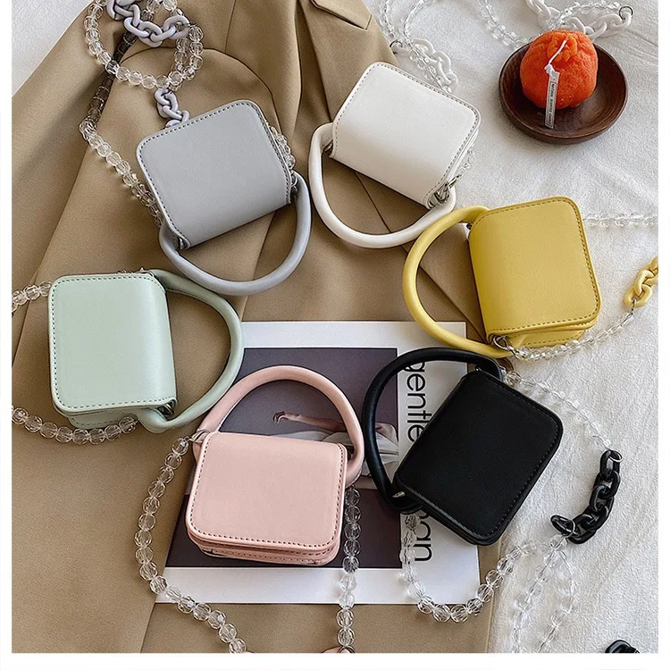 

Fashionable new parent-child children's mini small hand shoulder crossbar accessories small square bag women's bag, 6 colors