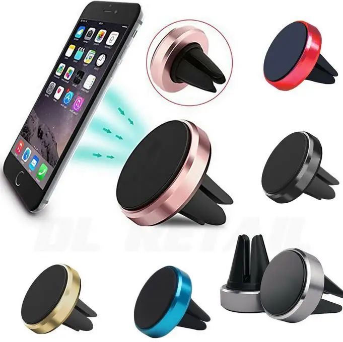 

Phone holder for car REKup magnetic power air vent magnetic car mount mobile phone holder, Black silver red blue