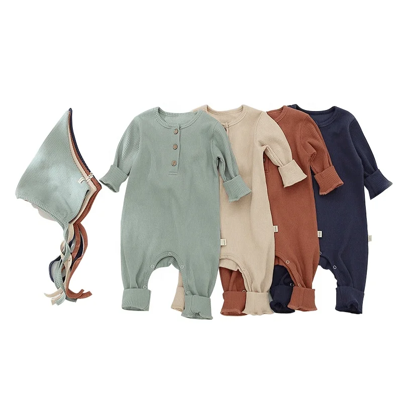 

Baby Infant Boy and Girl Romper Suits with a Hat Unisex Design for Daily Wear