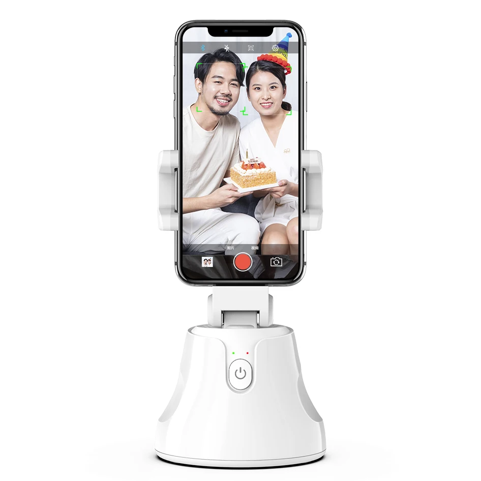 

Portable Smart photo Shootings Auto Face Tracking CellPhone Stand 360 Degree Object Tracking Mobile Phone Holder, White/black