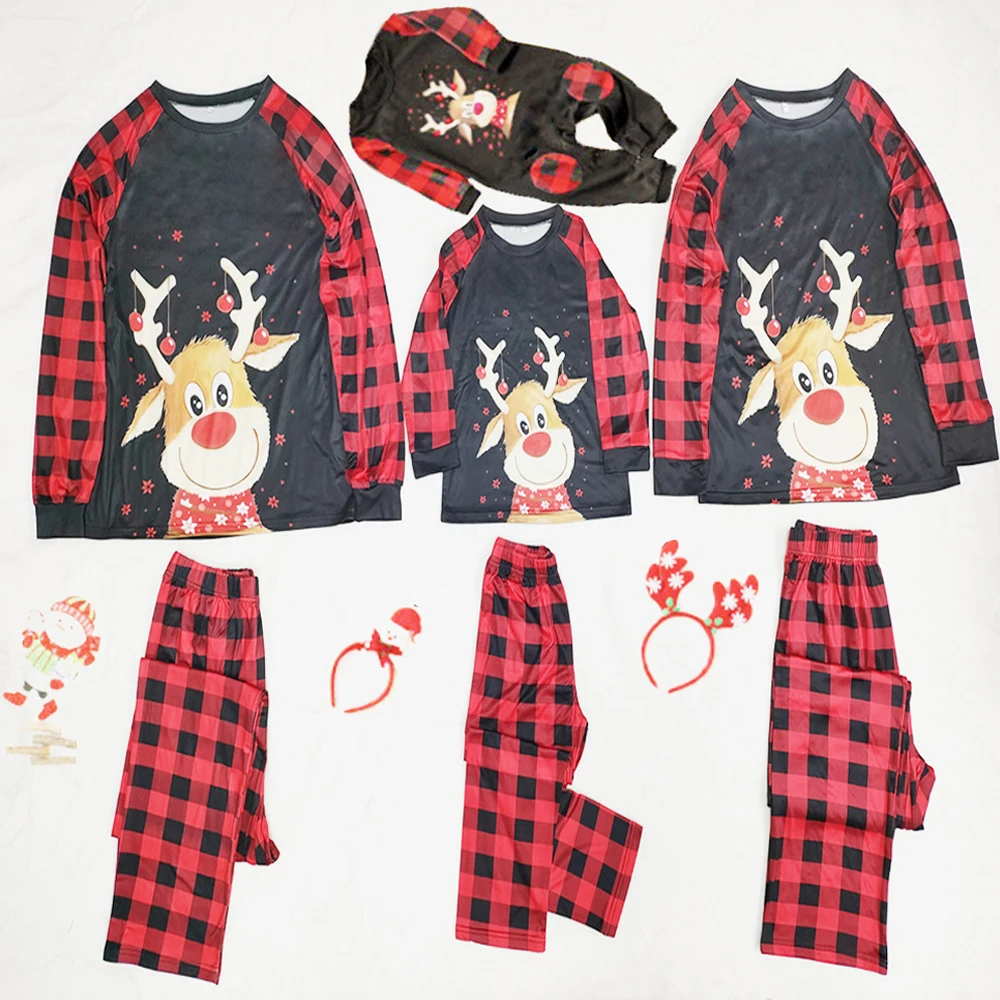 

2021 New Man pajamas De Mujer Kids Pyjama Child Pijama De Navidad Women Sleepwear Pjs Familiar Matching Christmas Pajama For Fam, Picture color