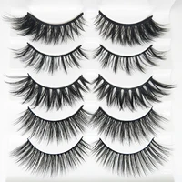 

Free Sample Wholesale Black Eyelashes mixed packing 5 pairs 3D Fiber Lashes