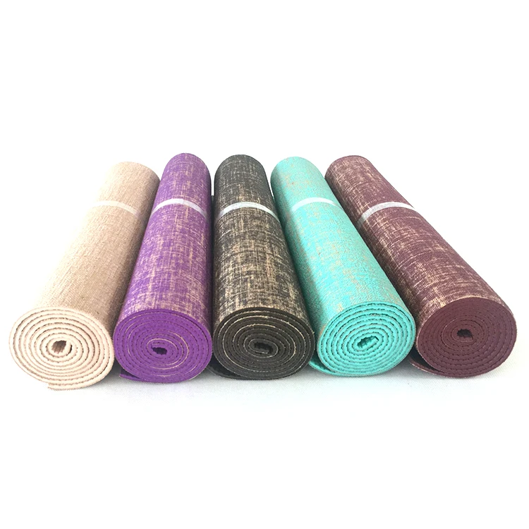 

Eco Friendly Large Natural Rubber Non Slip Cheap Jute Delicate Yoga Mat, Brown,blue,purple,wine red,belge