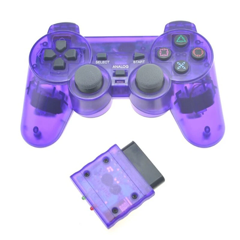 

Transparent Color Vibration Control gamepad for ps2 joystick 2.4G wireless game Controller