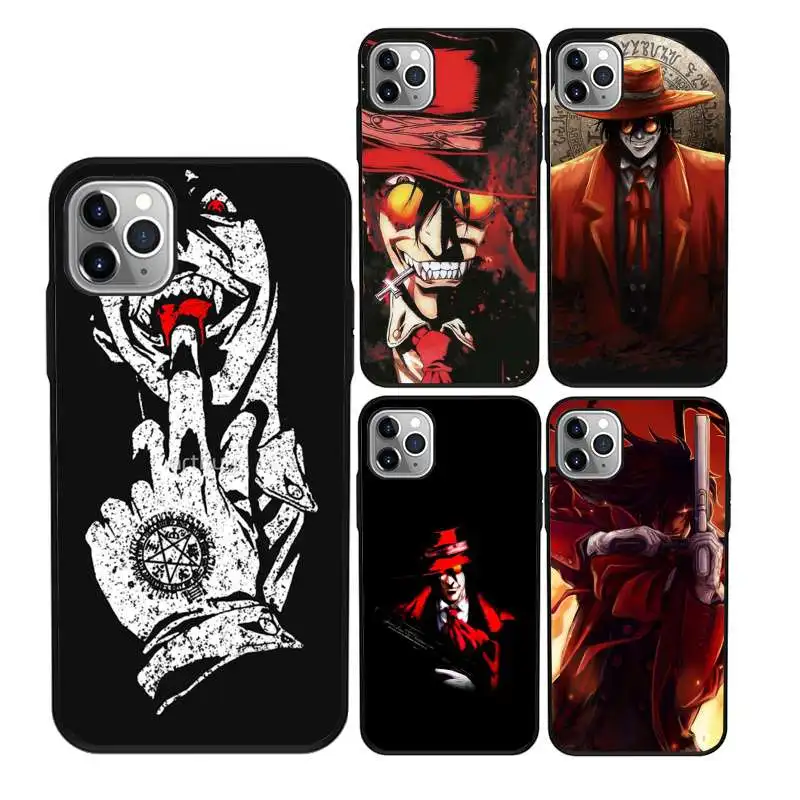

2020 New High Quality Printed Anime hellsing ultimate soft tpu Phone Case for iPhone 11 11Pro 11Pro X XS XRMax Case, Black