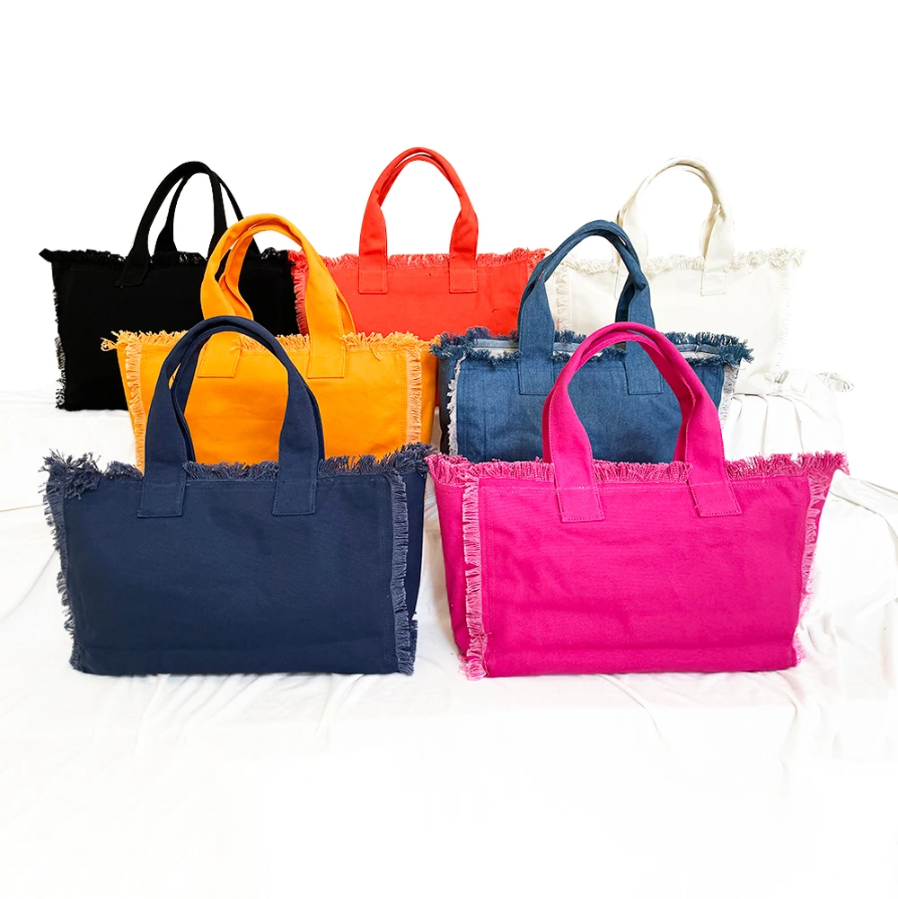 

Wholesale New Design Large Space Custom Logo Promotional Recyclable Eco Cotton Canvas Tote Beach Shopping Bags