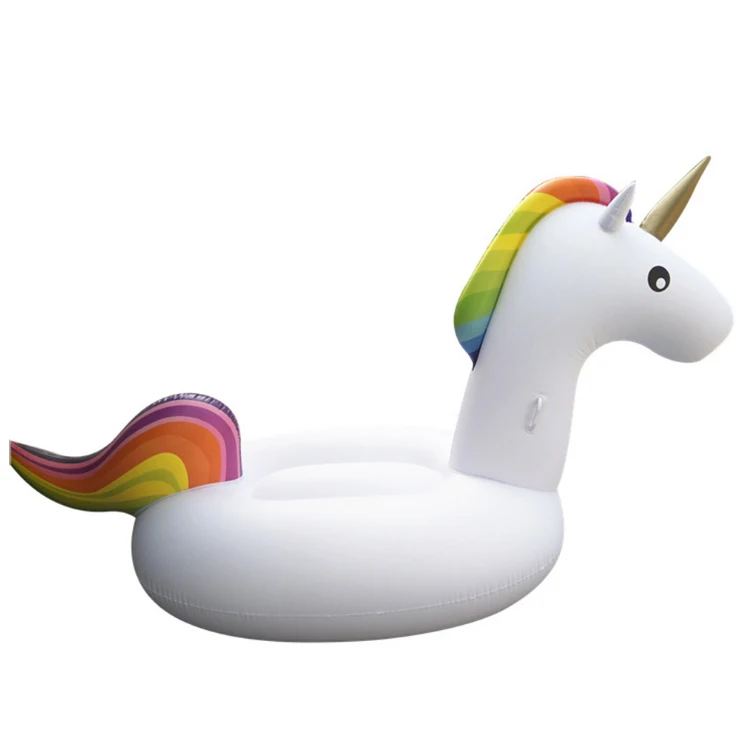 

factory inflatable unicorn island pool float, White