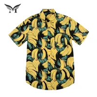 

Latest design custom popular beach short sleeve 100% men cotton new model banana shirts