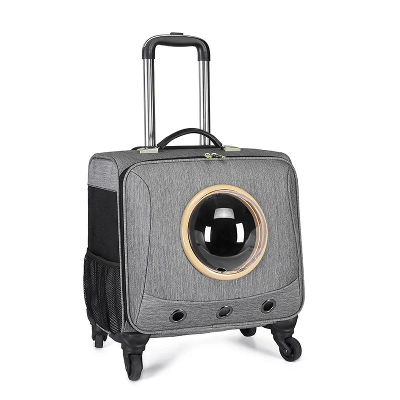 

JX1908 Multifuncion trolley pet carrier Outdoor Airline expandable pet carrier cat carrying bag pet cages carriers, Grey or customized