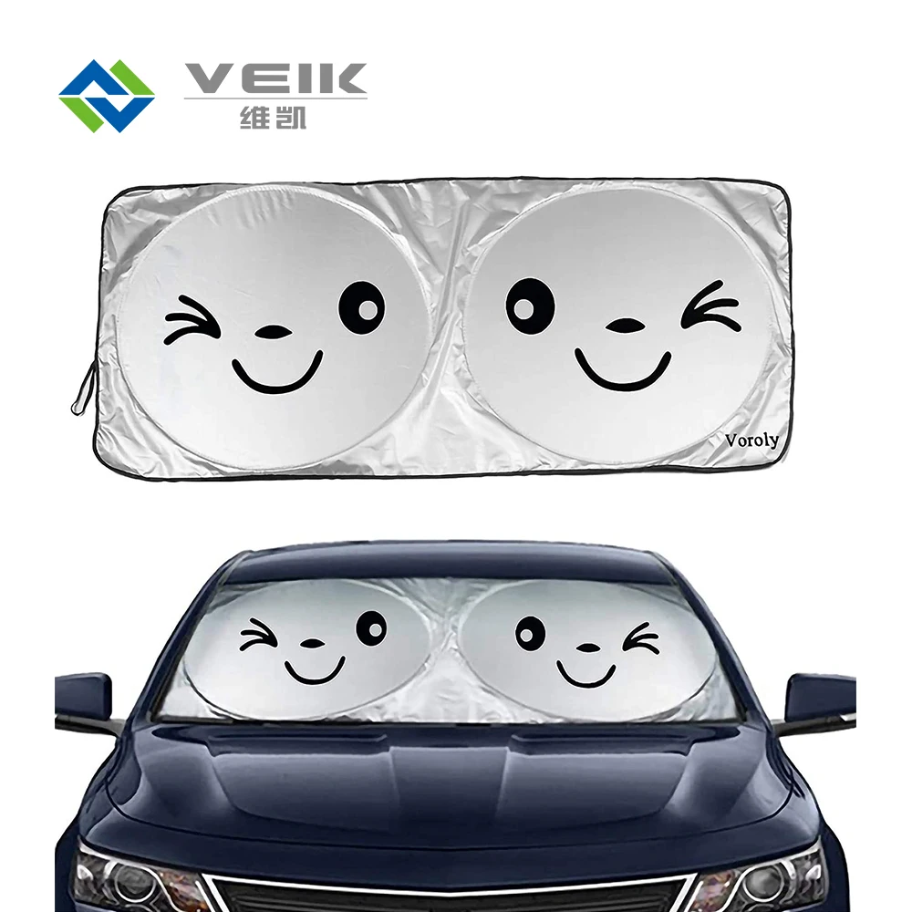 

uv protection magnetic automatic foldable front windscreen shade custom printed window windshield car sunshade cover