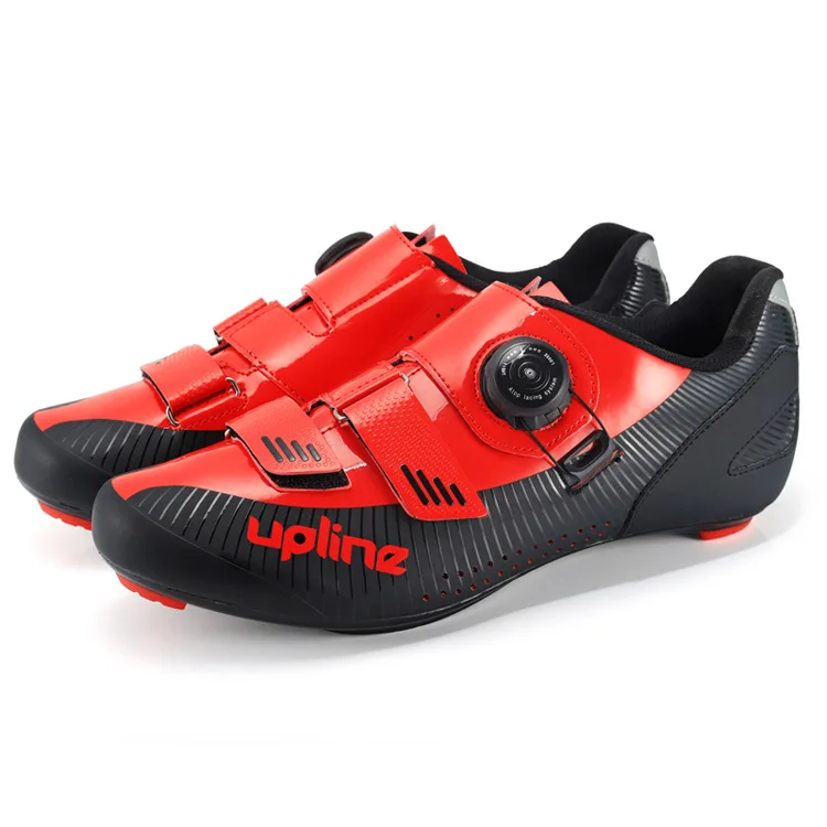 

Upline cycling shoes manufacturers wear resistant riding rotating button indoor cycling shose, Gary/red/yellow/white