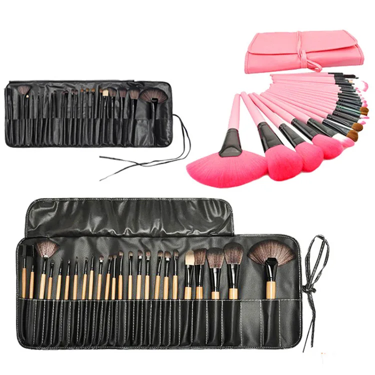

Multi Function Private Label Plastic Handle Makeup Brushes For Women Professional 24pcs/set Polychrome Makeup Brush Set With Bag