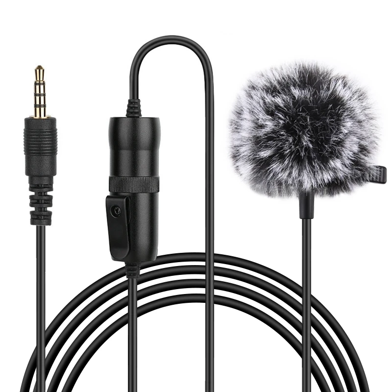 

High quality PULUZ 6m 3.5mm recording device condenser microphone lavalier microphone for camera wired computer mic