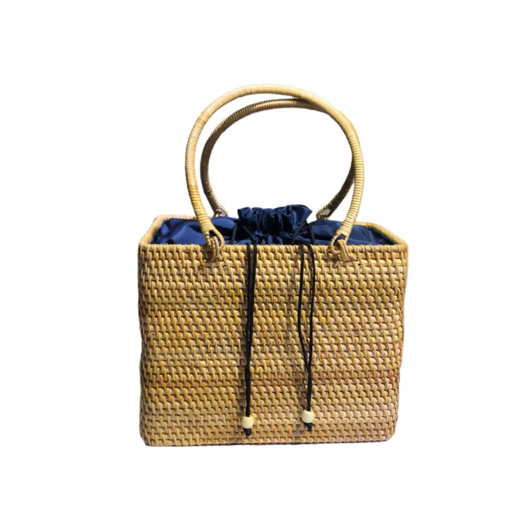 

Top Quality Handmade Rattan Womens Beach Bag Square handbag