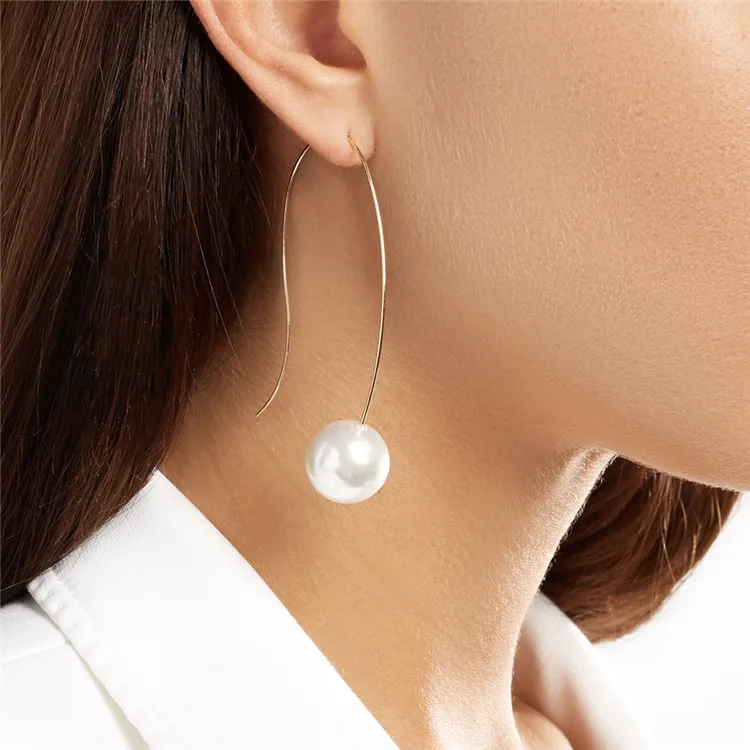 

Statement Gold Black Thread Earrings Natural Freshwater Pearl Gold Hook Earring Women, As picture