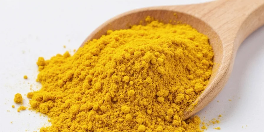Yellow mustard seeds in a spoon