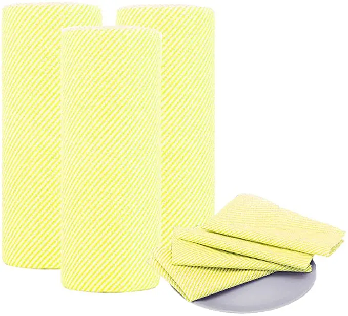 

Reusable Cleaning Cloths Reusable Washable Dishcloths Biodegradable for Kitchen Office|150 Sheets 3 Rolls| Random Color, Customized