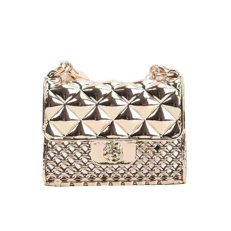 

Ins Hot sale Mini metal bag pearl long strap purse metal chain mini bag coin pocket decoration hardware gold sliver cute purse