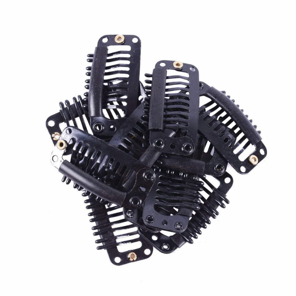 

1000pcs/bag 3.2cm Clips 9-Teeth Snap-Comb Wig Clips with Rubber for Hair Extension Wigs Weft Hairpiece DIY Clips