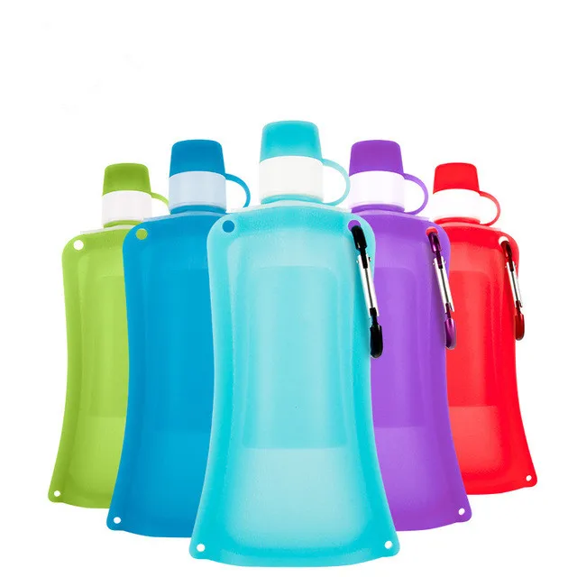 

Madou Wholesale Running Silicone Folding Bottle Collapsible Drinking Foldable Soft Reusable Silicone Water Bag, Blue, green, red, light blue, purple or customized