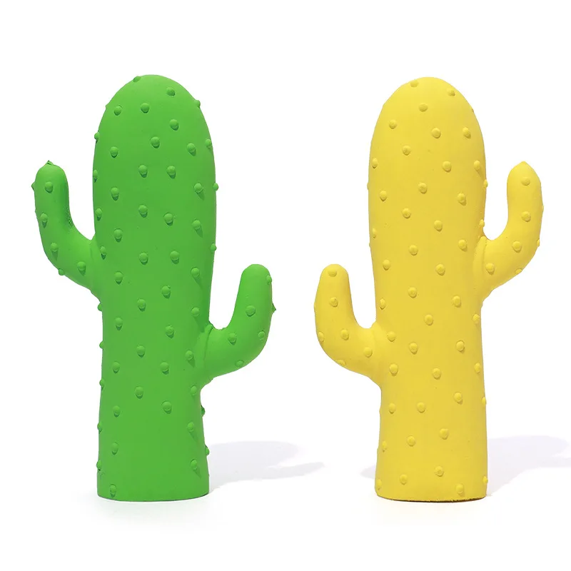 

Safe And Non-toxic Dogs Chew Toys Cactus shape Dog Chew To Talking Toys, Green,yellow