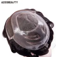

Addbeauty 100% Virgin Human Hair System Replacement For Men Mono+PU Versalite Base Design Hair Men Toupee wig