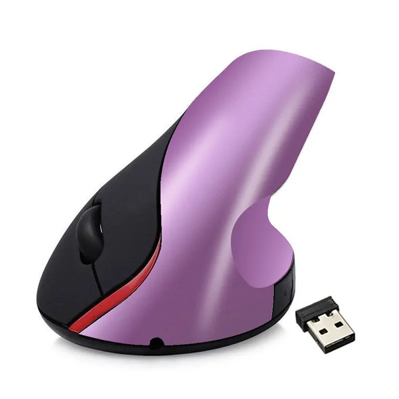 

New And Original Integrate Circuit Rechargeable Ergonomic Vertical 2.4Ghz Wireless Optical Mouses PC laptop USB Wired Mouse, Black blue purple gray