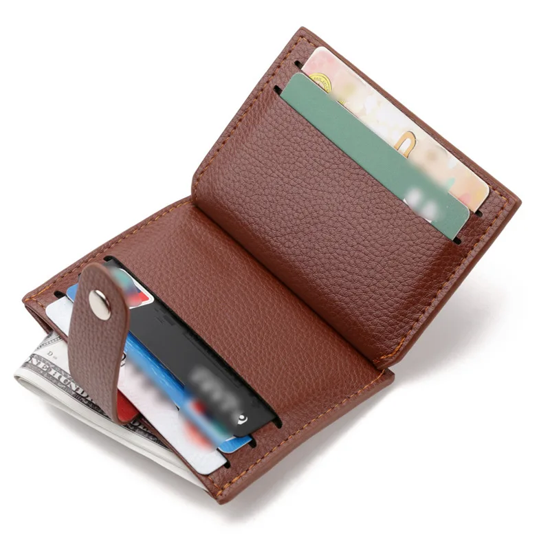 

Men's Card Holder Mini Buckle Wallet Zipper Coin Purse Cross-border Multi-Card Slot Bank Card Holder, 5 colors