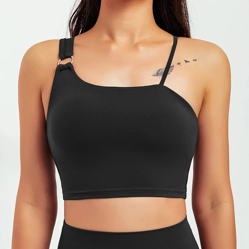 

2022 new arrival recycled nylon plain custom logo yoga bra seamless crop top yoga vest sports bra gym wear for women sportswear, Different color