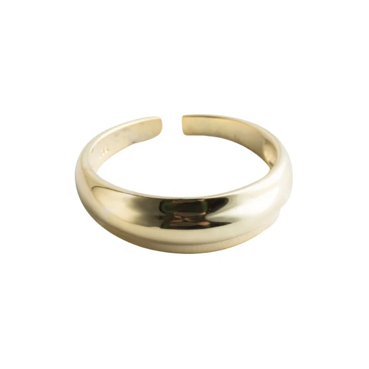 

Abiding Jewelry ODM OEM Drop Shipping Supplier Solid 925 Silver Rings Gold Plated Simple Rings