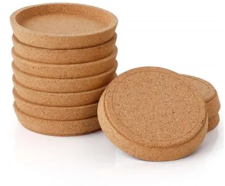 

New Design Promotional Round wooden with Bracket Handle Coffee Cork Coaster