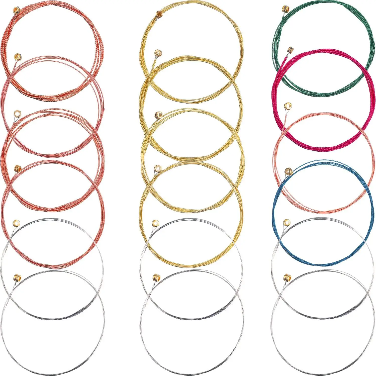 

Different Style and Color Wholesale Price Acoustic Guitar Strings Sets String Guitar For Beginner, Brass copper colorful