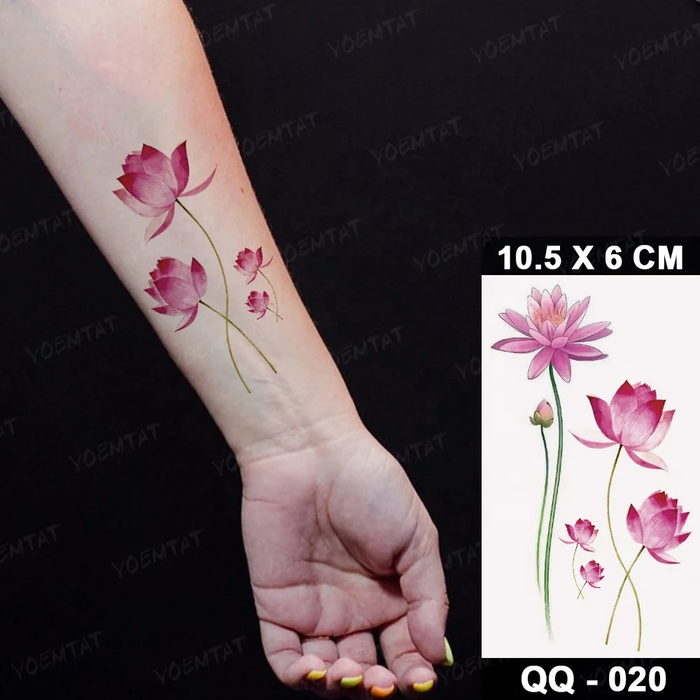 

High Quality Wilderly Bride Temporary Tattoos Body Art Sexy Herbal Lotus Flower Tattoo Sticker Custom, Cmyk