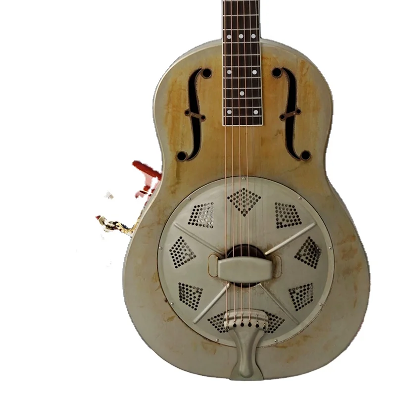 

China Made Aiersi brand vintage finishing Metal Body Resonator Guitar