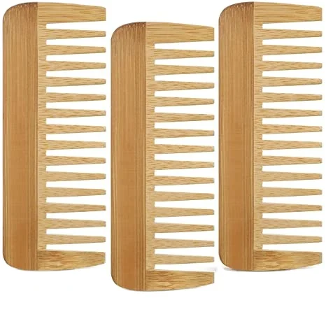 

Tailai 3 Pieces Wide Tooth Hair Comb Detangling Anti Static Wooden Comb for Women Girls Supplies Natural Neem Wood Comb