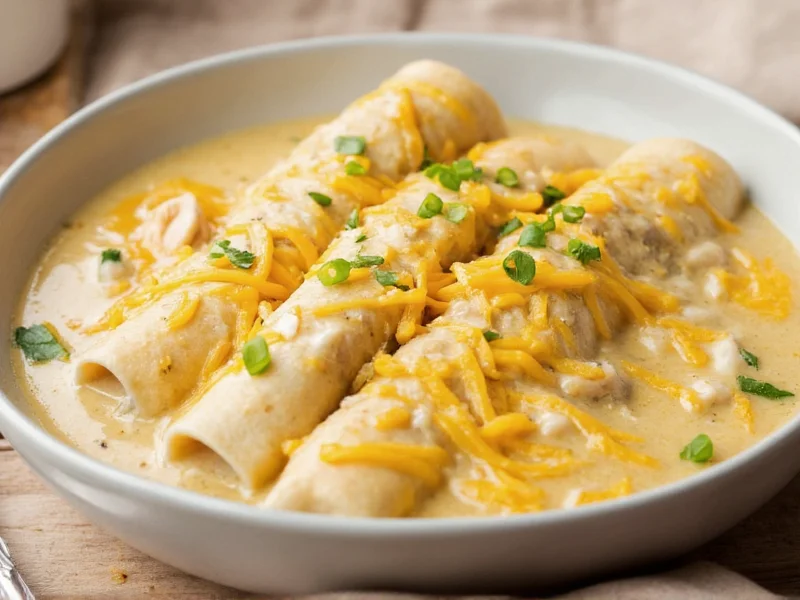 White Chicken Enchiladas with Cream of Chicken Soup Recipe