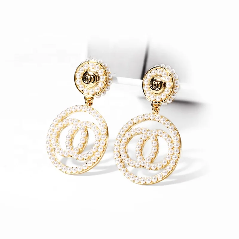 

[ FREE SHIPPING ]DARA NEW HotSale Fashion CC Jewelry 925 Silver Pearl CC Earings Women, Multi