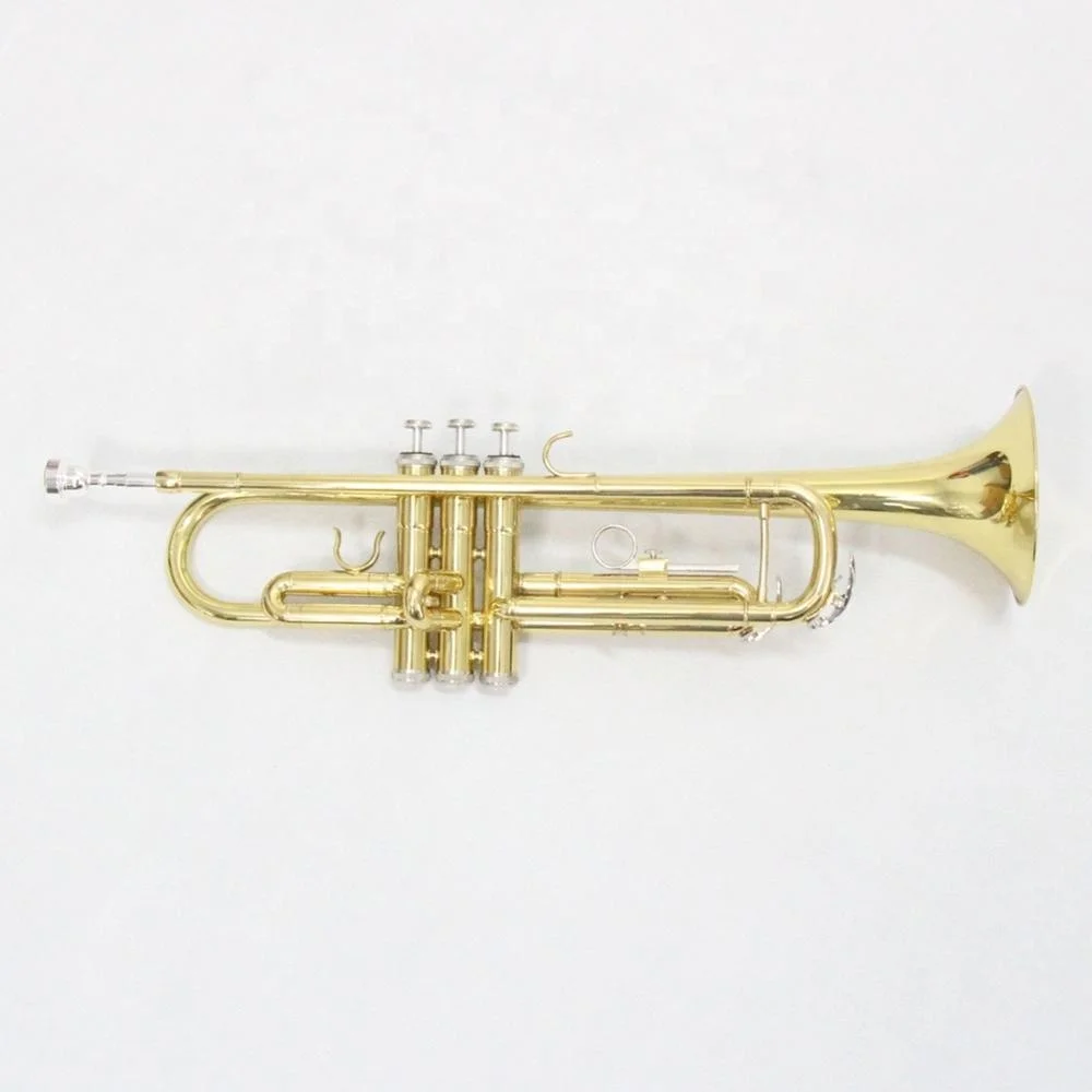 

Professional Student Bb Key Brass Body Stainless Steel Valve Gold Lacquered trumpet musical instruments