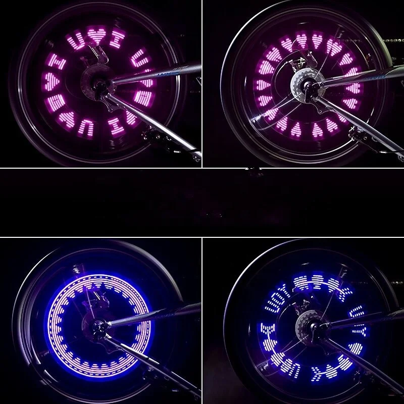 

Bike Tire Valve Stem Light - LED Waterproof Neon Flashing Lamp Glow Bicycle Wheel Lights, Pink/blue/white