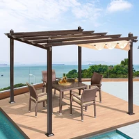 

Garden metal pergola louver aluminium luxury morden grape trellis outdoor with retractable sunshade gazebos canopy 3x4m