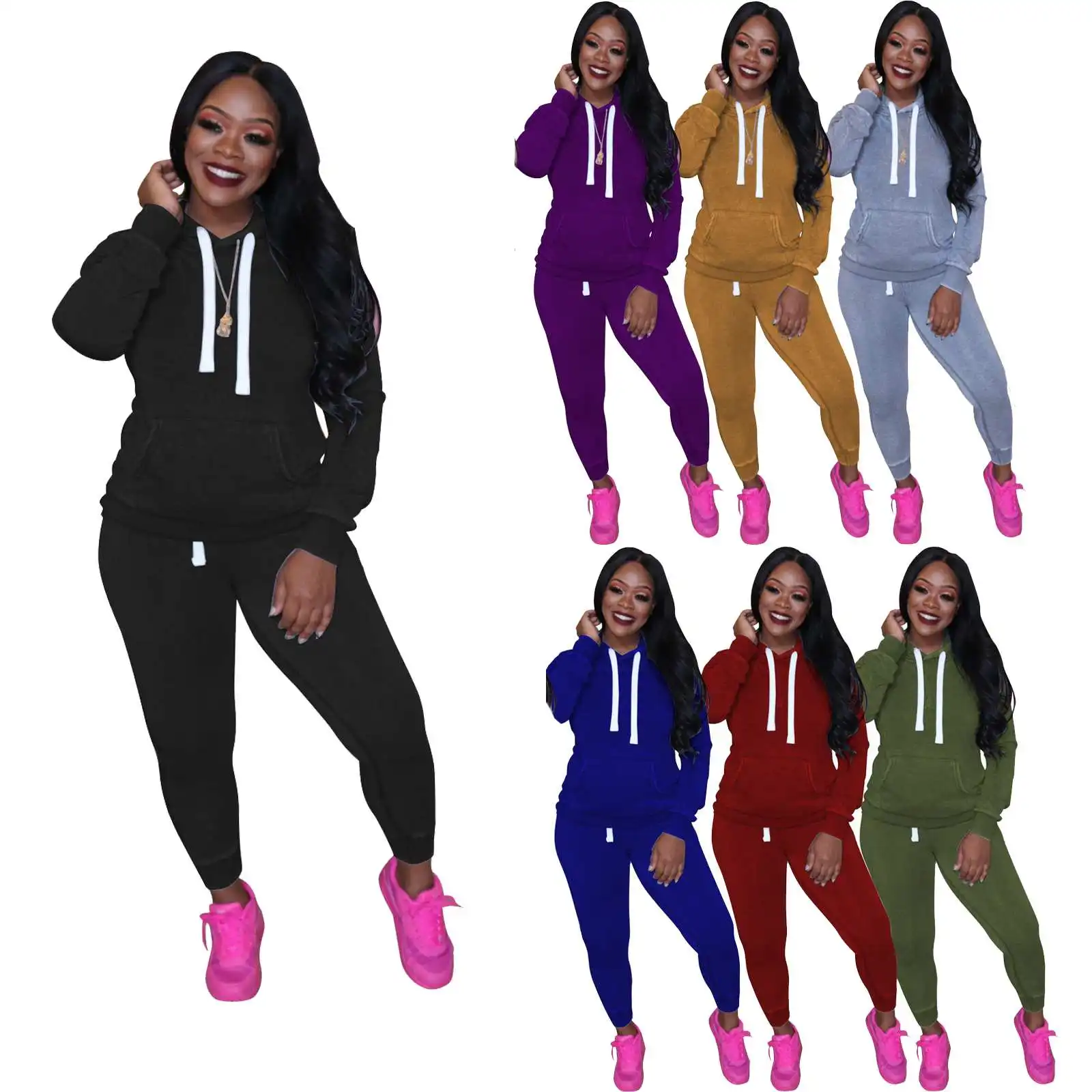 

2021 New Arrivals Women Sets Two Piece Women Sweatsuit 2 Piece Set Women Sportswear