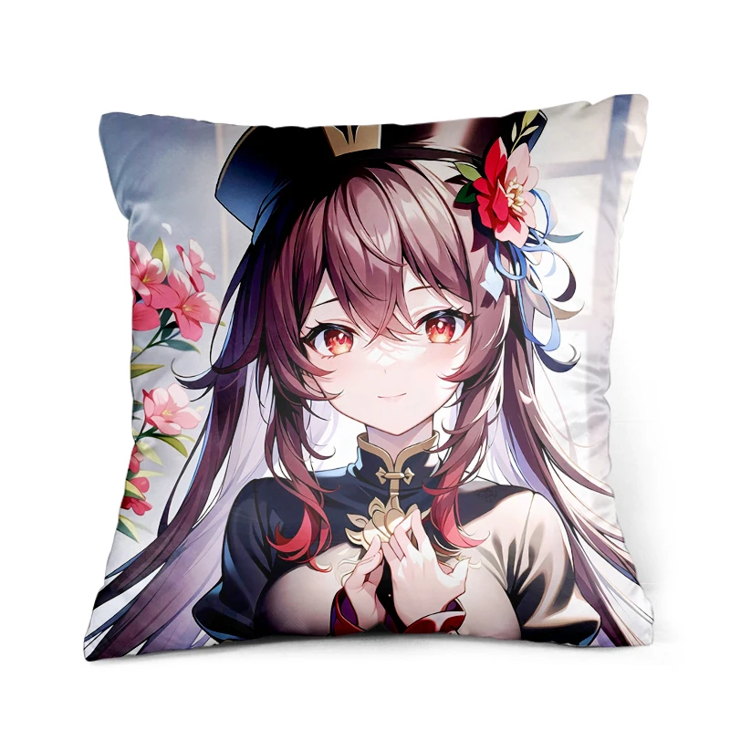 Genshin Impact One Piece Pillowcase Cartoon Pattern Anime Pillow Case 45*45CM 50*50CM  Custom NO MOQ Design Factory Delivery